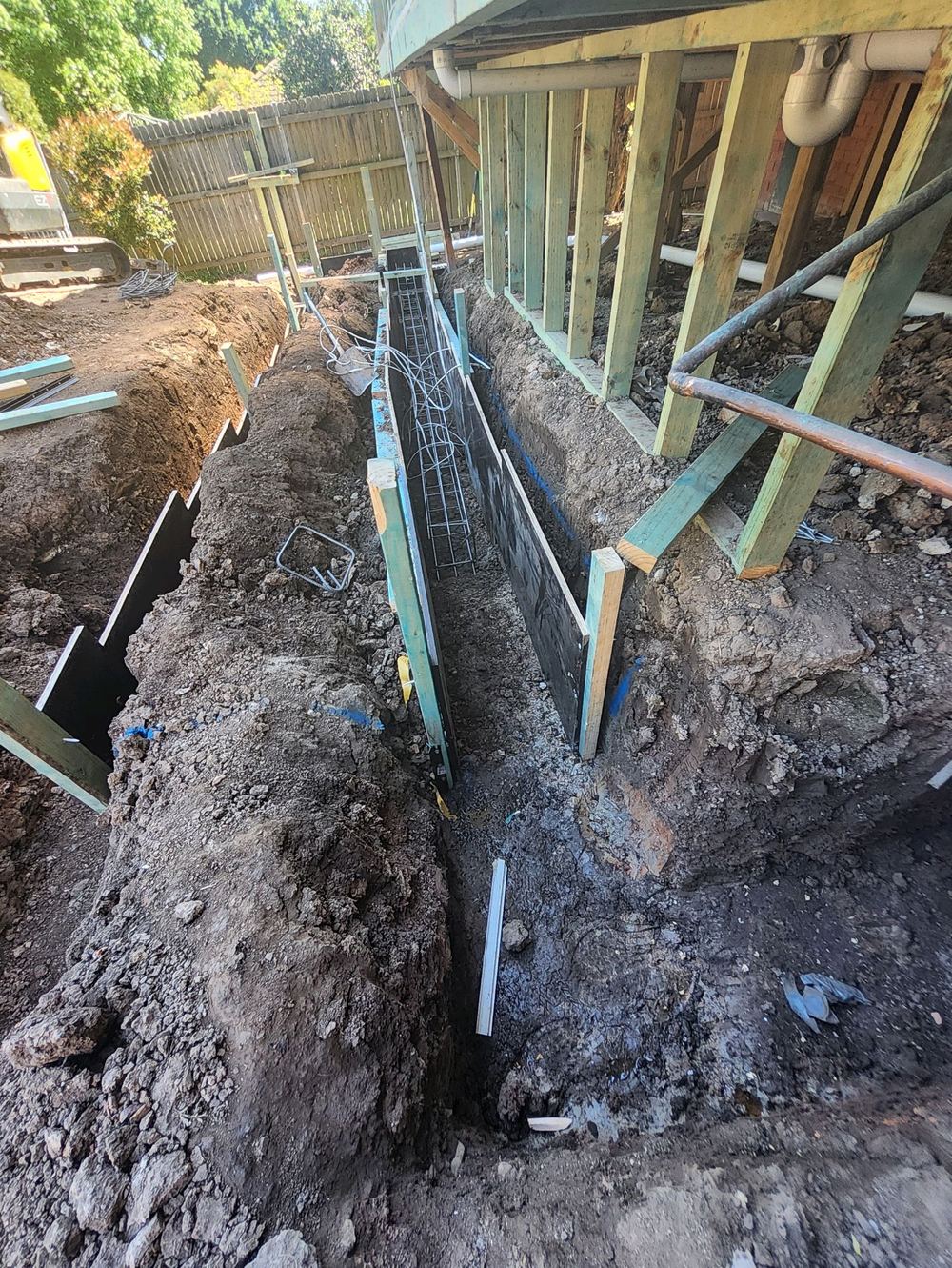 Footing work unfinished and awaiting the site engineer's sign off, found during a bored pier inspection in Pennant Hills