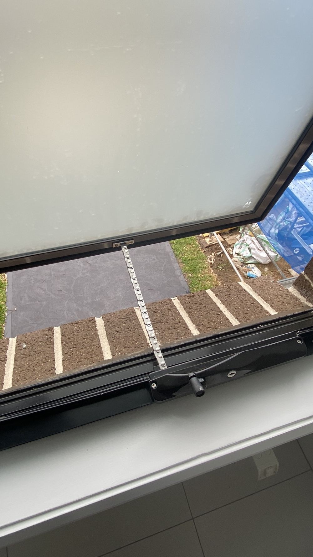 Upstairs window opening wide with no restrictor at handover, found during a handover inspection in Rouse Hill
